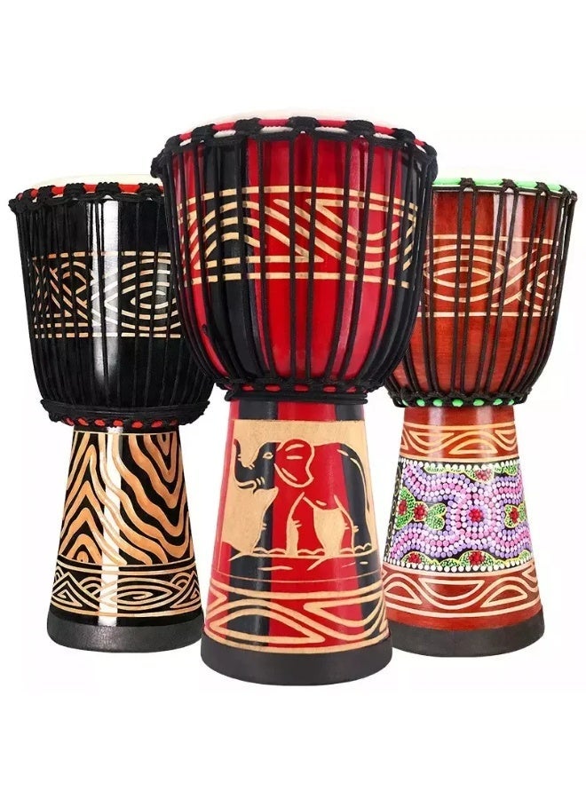 ميغاريا طبل دجيمبي أفريقي يدوي – طبل إيقاعي احترافي مقاس 8 بوصات للبالغين مع حقيبة حمل - Image 1